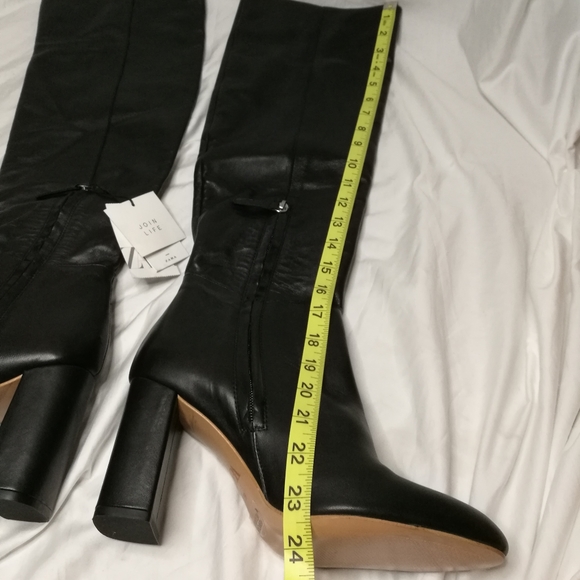 NWT ZARA Black Leather Heeled Boots - Picture 12 of 13